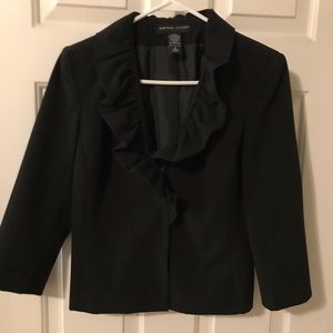 NY & Co blazer with ruffle collar